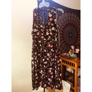 Beautiful casual black dress with floral print